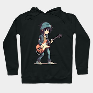 A boy playing his favourite guitar Hoodie